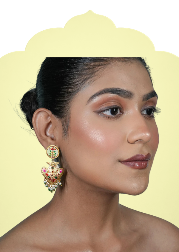 DISC N HEART EARRINGS