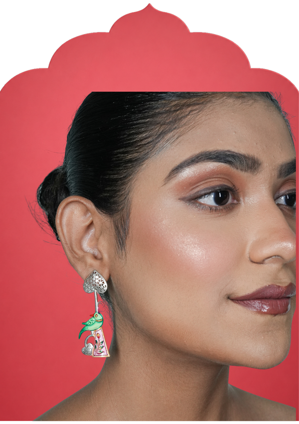 TREE N PARROT EARRINGS