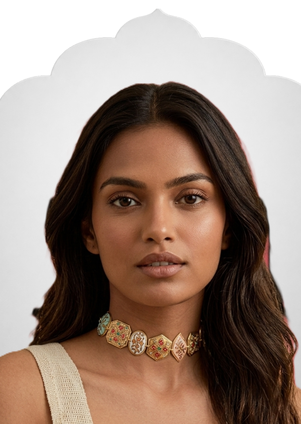 HANDCRAFTED  CHOCKER WITH HANDPAINTED MINATURES